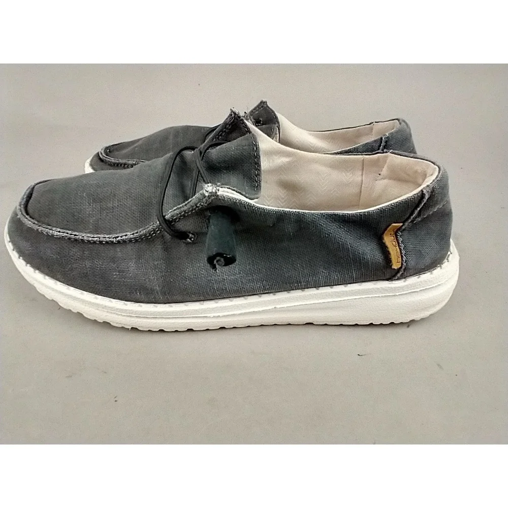 Hey Dude Wendy Chambray Off Black Slip‎ On Loafers Womens Size 5 121414949